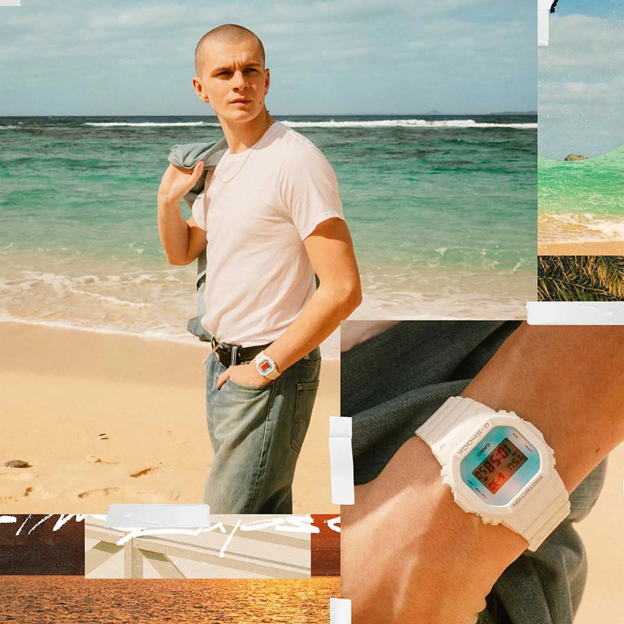 Model view of G-Shock Casio DW-5600TL-7ER White